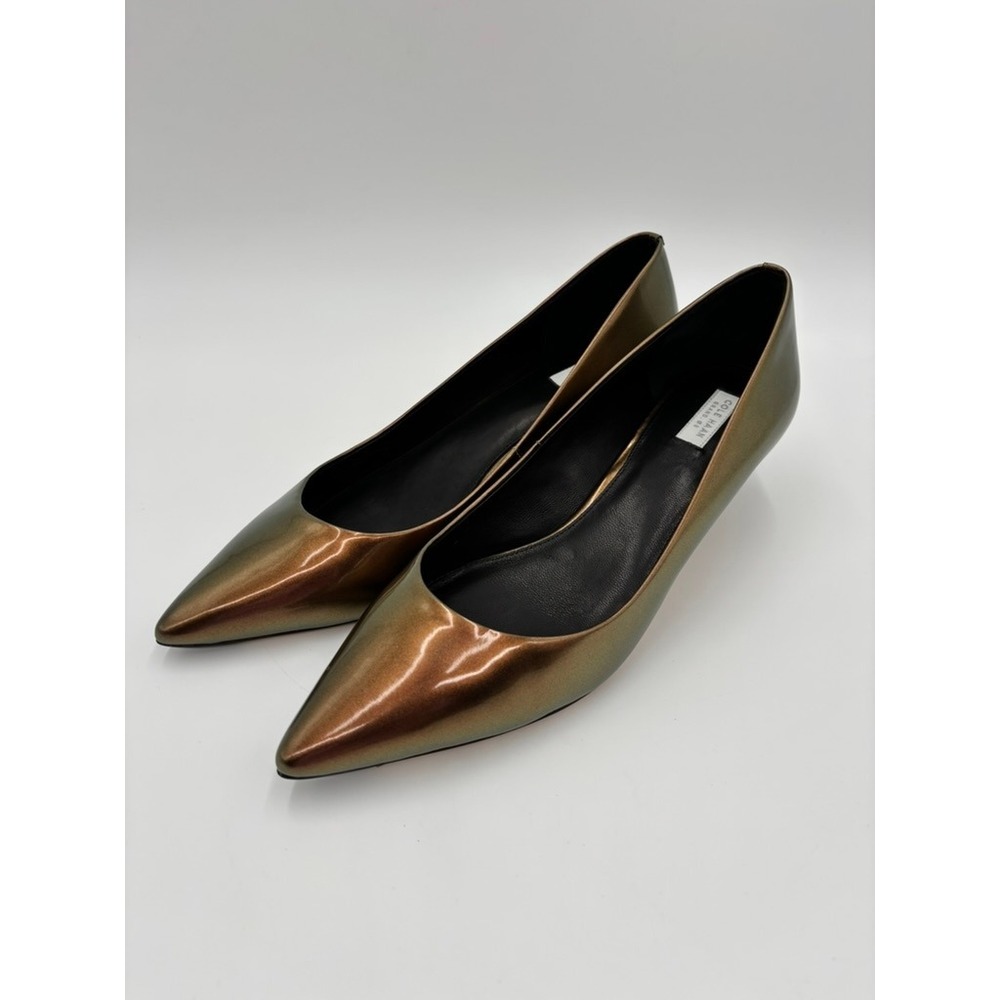 Cole Haan Grand.OS Iridescent Metallic Kitten Heels Bronze Green Pointed Toe 8.5